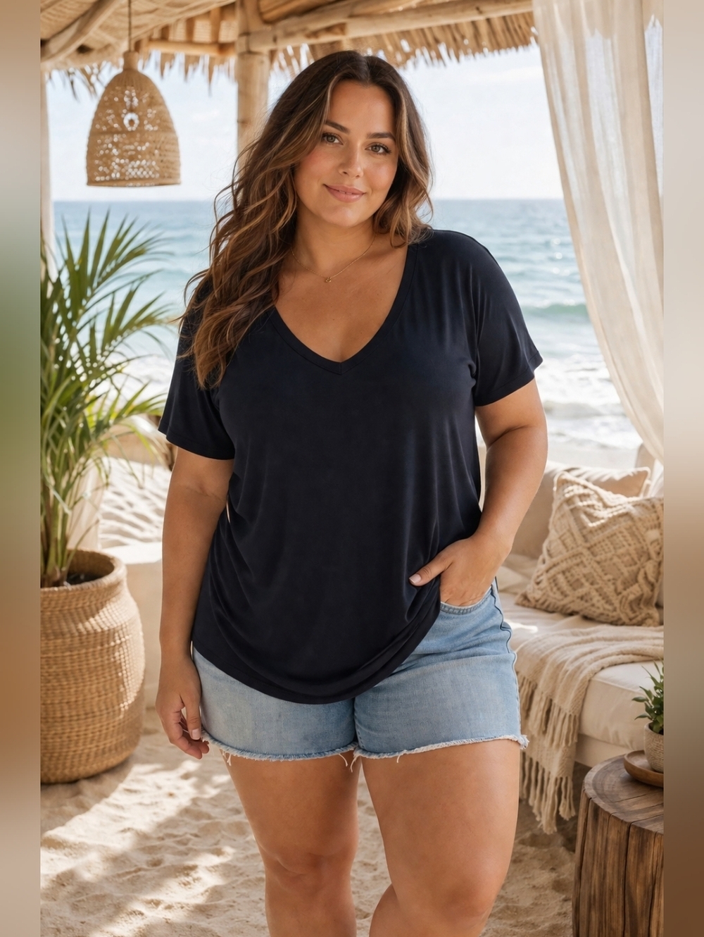Old Navy Women's Plus Size V-Neck  Super Soft Rayon Tee - Size XXL